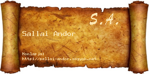 Sallai Andor névjegykártya