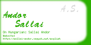 andor sallai business card